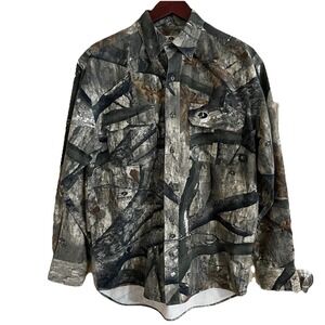 Mossy Oak Treestand Camo Men's M Long Sleeve Button Down Shirt Hunting Outdoor